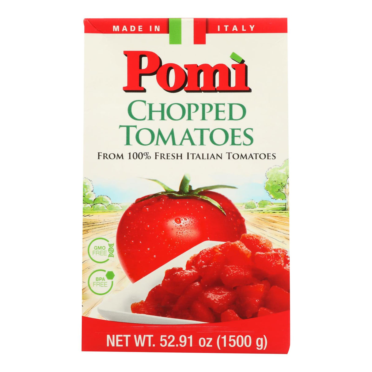 Pomi Chopped Whole Tomatoes, 6 Pack Case, 52.91 Oz - Cozy Farm 