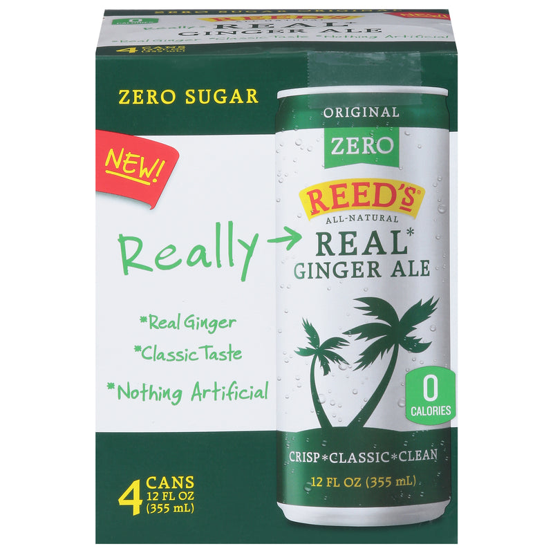 Reed's - Ginger Ale Zero Sleek - Case Of 6-4/12 Fz - Cozy Farm 