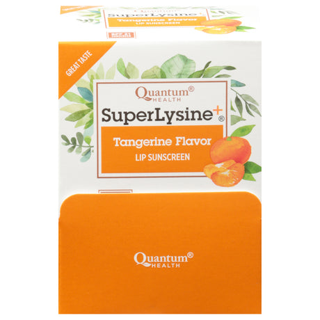 Lip Protectant Lysine Plus Coldstick SPF 21 Tangerine Flavor by Quantum Research, 1 Count - Cozy Farm 