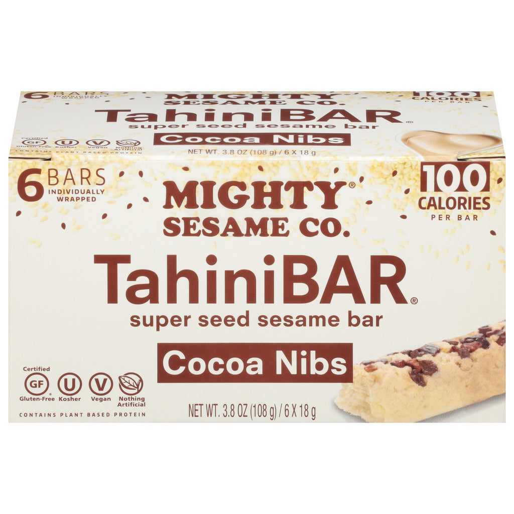 Mighty Sesame Company - Tahini Bar Cocoa Nibs - Case Of 8 - 6/3.8 Oz - Cozy Farm 