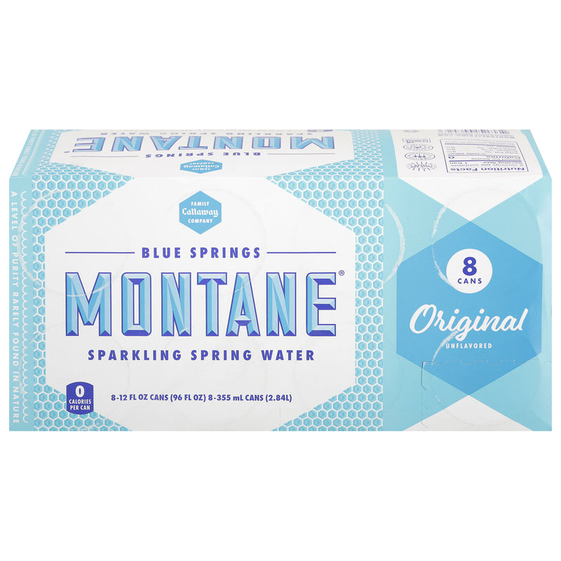 Montane Water Sparkling Unflavored - Case of 3 - 8 Fl Oz Bottles - Cozy Farm 