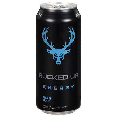 Bucked Up Blue Raz Energy Drink - Case of 12 x 16 Oz Cans - Cozy Farm 