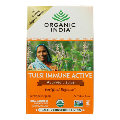 Tulsi Immune Active Supplement by Organic India - 108 Individually Wrapped Tea Bags (Pack of 6) - Cozy Farm 