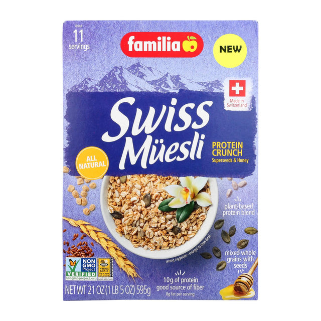 Familia - Muesli Swiss Protein Crunch - Case Of 6-21 Oz - Cozy Farm 