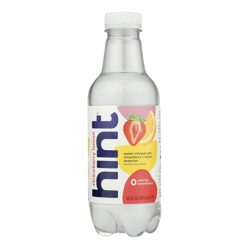 Hint Water Strawberry Lemon - Case of 12 16 Fl Oz Bottles - Cozy Farm 