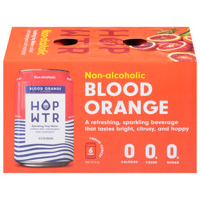 Hop Water Sparkling Blood Orange 4-Pack of 6-Packs (24 Cans) - Cozy Farm 