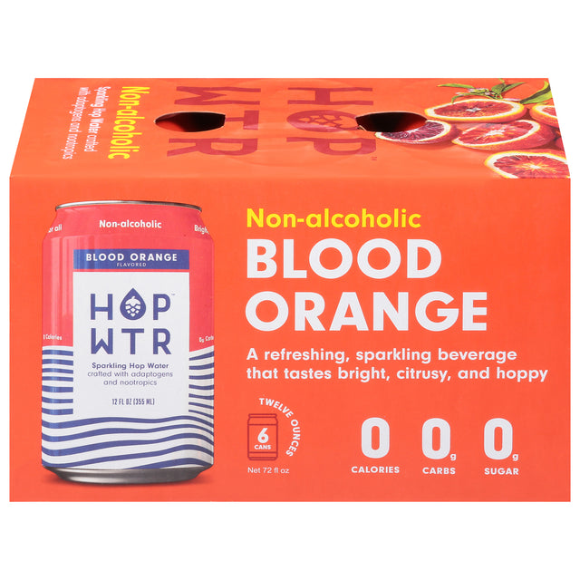 Hop Water Sparkling Blood Orange 4-Pack of 6-Packs (24 Cans) - Cozy Farm 