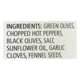 Bono Olive Mix, Spicy Italian Pitted, 9.88 oz - Case of 6 - Cozy Farm 