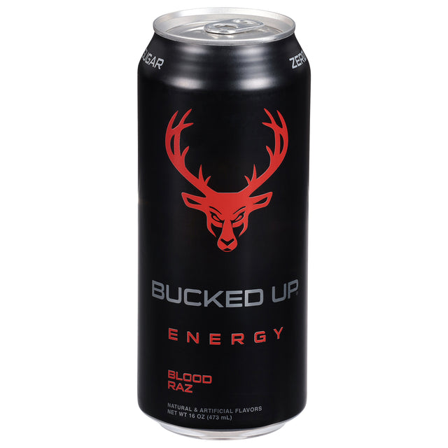 Bucked Up Blood Raz Energy Drink - Case of 12 - 16 Oz - Cozy Farm 