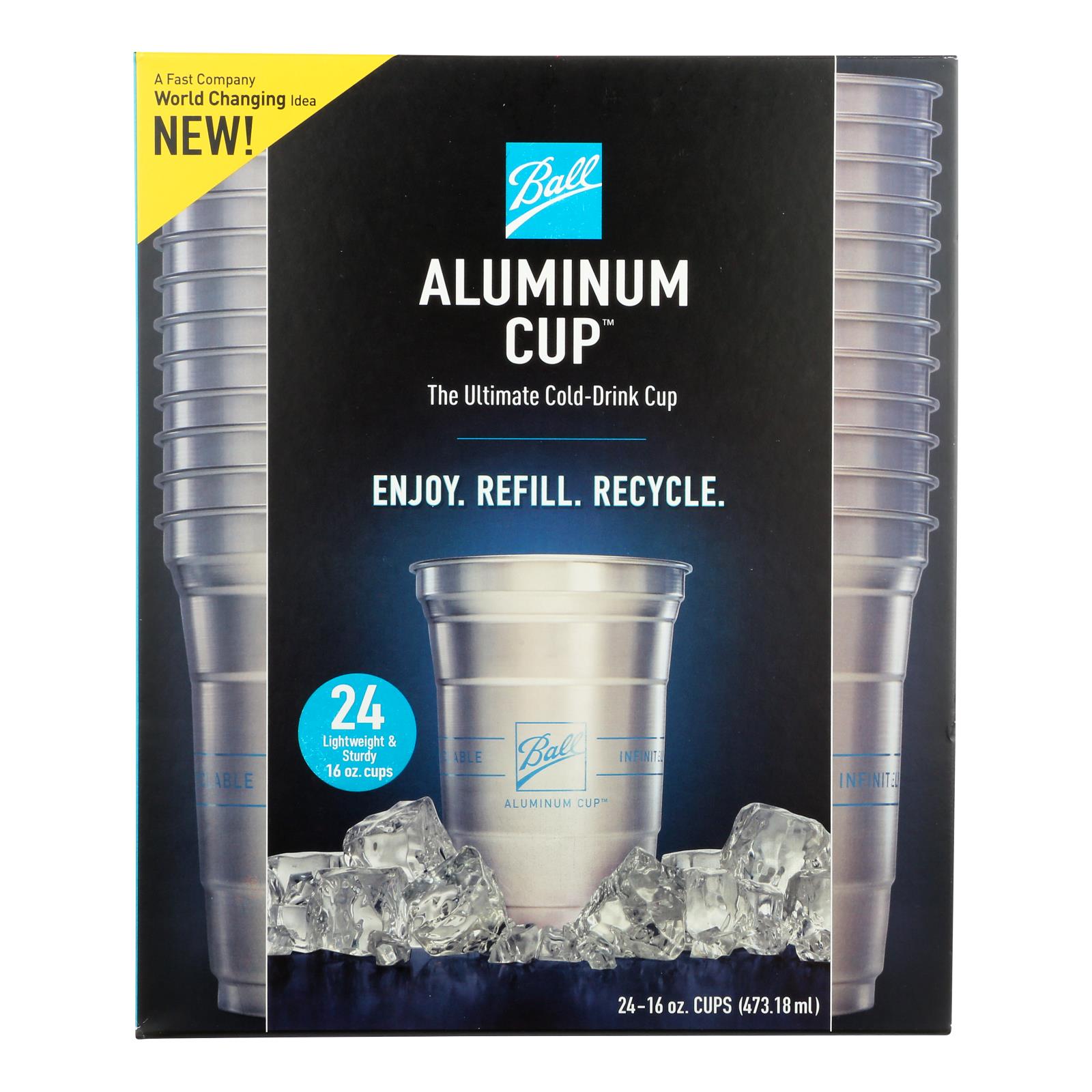 Ball Aluminum 10 Cups | The Ultimate 100% Recyclable Cold-Drink Cup 20 oz.  Cup