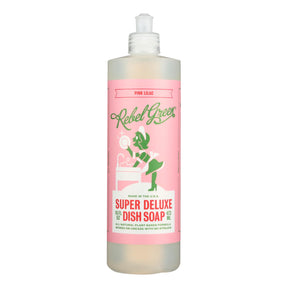 Rebel Green - Liquid Dish Soap - Pink Lilac - Pack of 4 - 16 Oz.