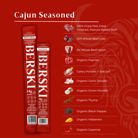 BERSKI Beef Sticks - Cajun Seasoned