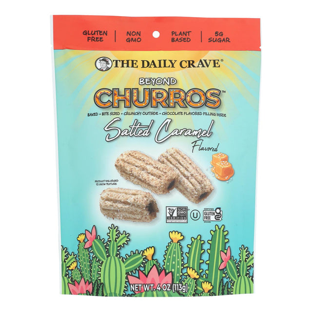 The Daily Crave Churros: Gluten-free, vegan salted caramel snacks! 6 (4oz) packs. Delicious & craveable. Buy now!