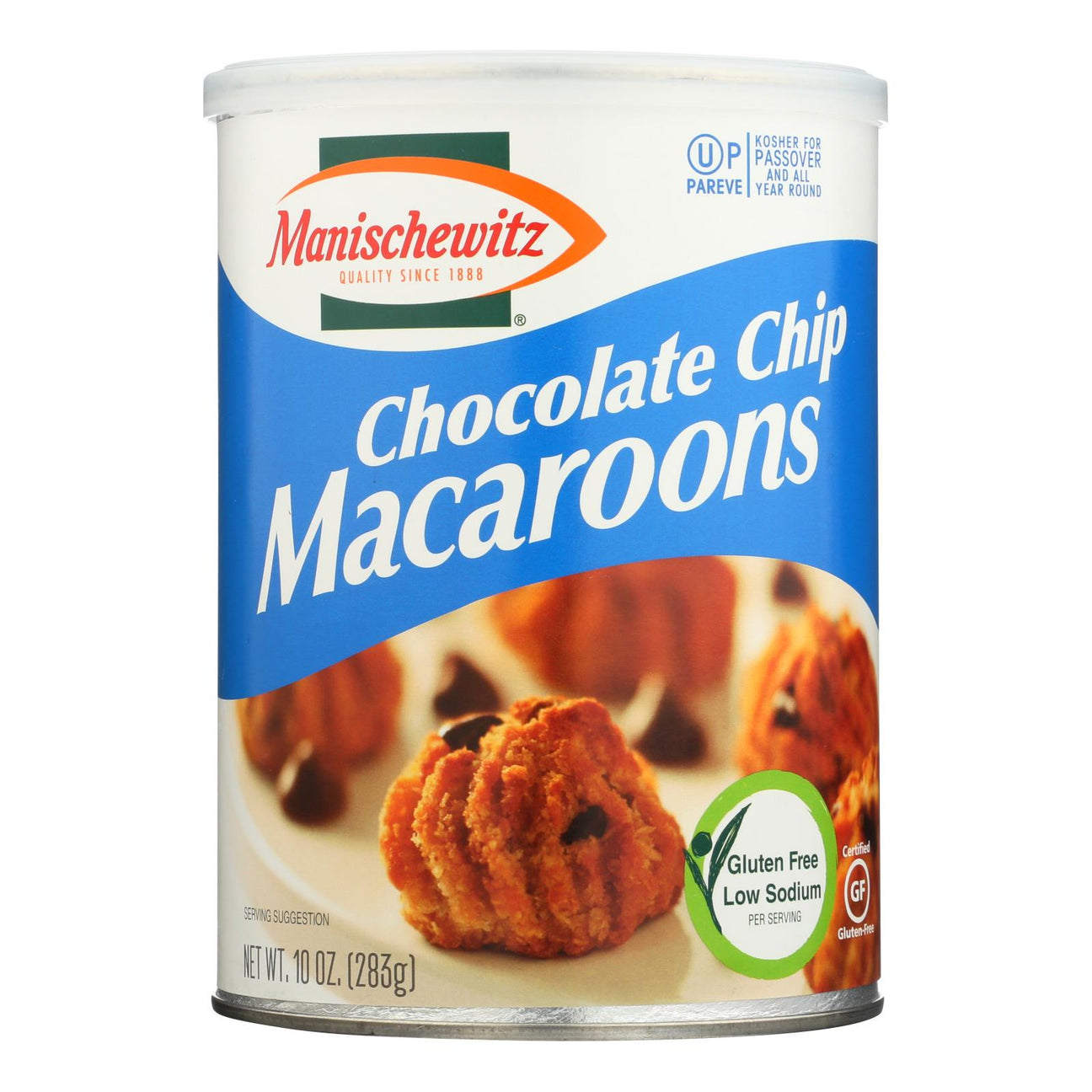 Manischewitz Chocolate Chip Macaroons: Kosher Passover cookies in bulk! 12 boxes, 10 oz each. Delicious, classic flavor. Stock up now!