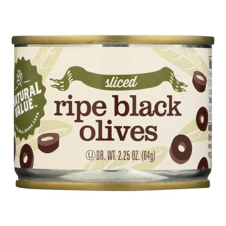 Natural Value Ripe Sliced Black Olives, 2.5 oz (Case of 24) - Vegan Kosher Olives
