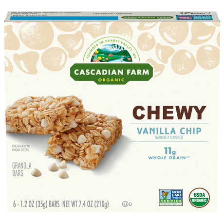 Cascadian Farm Organic Chewy Vanilla Chip Granola Bars 7.4 oz  (Pack of 12)