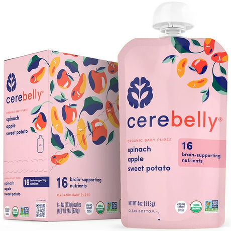 Cerebelly Spinach Apple Sweet Potato Puree | 3/4 Oz, Case of 6 - Cozy Farm 