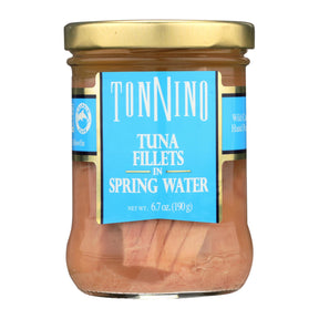 Tonnino Tuna Fillets in Spring Water - Gourmet Pack of 6 (6.7 Oz Jars)