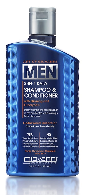 Giovanni Hair Care Products 2-in-1 Shampoo & Conditioner for Men  Cozy Farm