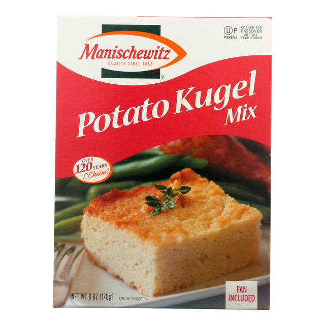 Manischewitz Potato Kugel Mix: Kosher potato mix for a classic side dish. Easy to prepare, delicious flavor. Case of 12, 6 oz boxes.