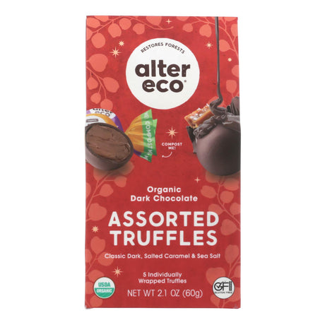 Alter Eco Dark Chocolate Truffle Assortment - Organic, Gluten-Free, 2.1 oz, Pack of 12