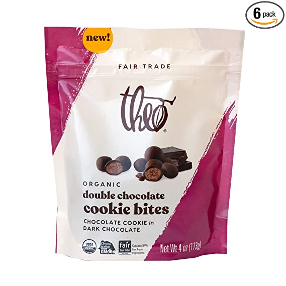 Theo Chocolate - Cookie Bites (Pack of 6) Double Dark Chocolate - 4 Oz - Cozy Farm 
