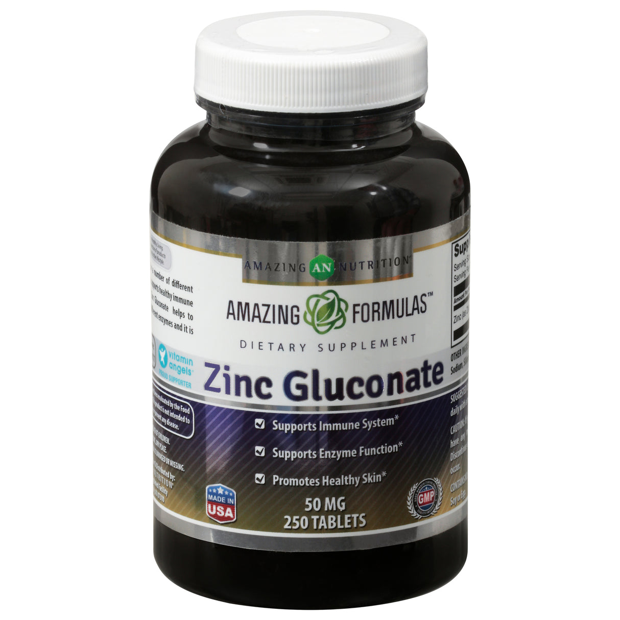 Amazing Formulas Zinc Gluconate 50 mg, 250 Capsules - Cozy Farm 