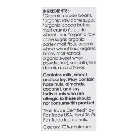 Alter Eco Organic Dark Salt & Malt Chocolate Bar - 2.82 Oz, Case of 12 - Cozy Farm 