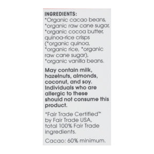 Alter Eco Americas Organic Dark Quinoa Superfood Chocolate Bar - 2.82 Oz Bars - Case of 12 - Cozy Farm 