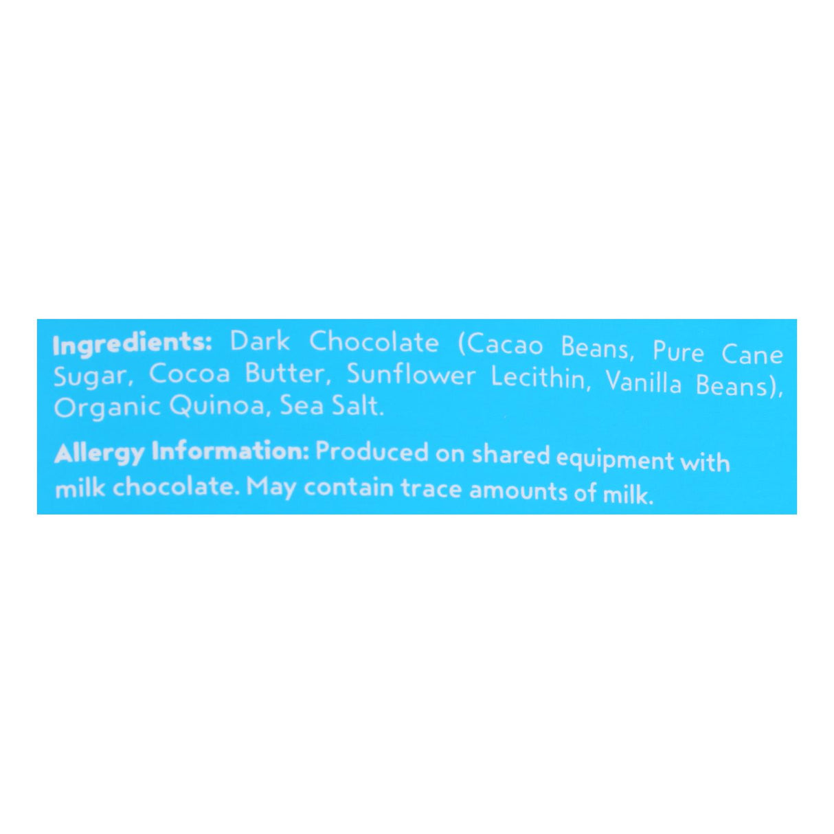 Undercover Quinoa Dark Chocolate + Sea Salt Crispy Quinoa Snack - 2 Oz - Pack of 12 - Cozy Farm 