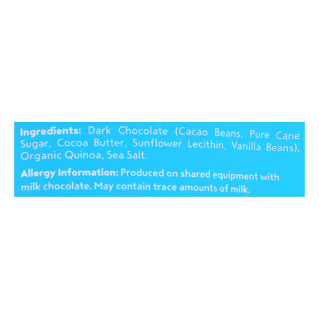 Undercover Quinoa Dark Chocolate + Sea Salt Crispy Quinoa Snack - 2 Oz - Pack of 12 - Cozy Farm 