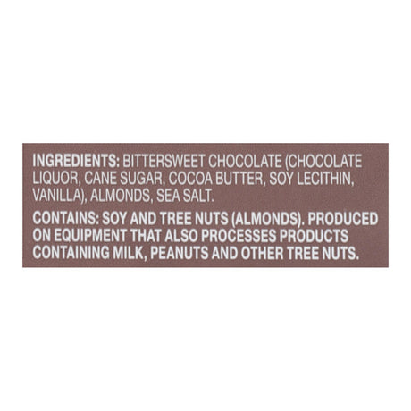 Endangered Species Sea Salt & Almonds Dark Chocolate Bar - 72% Cocoa, 3 Oz Bar (Case of 12) - Cozy Farm 