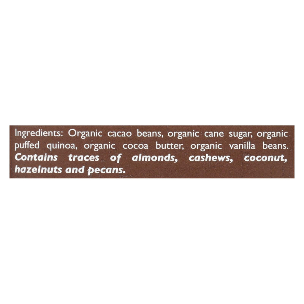 Taza Chocolate Organic Cacao Crunch Dark Chocolate Bar, Case of 10 - 2.5 Oz. - Cozy Farm 