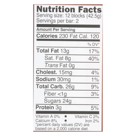 Divine Bar Milk Chocolate 3 Oz Case of 12 - Cozy Farm 