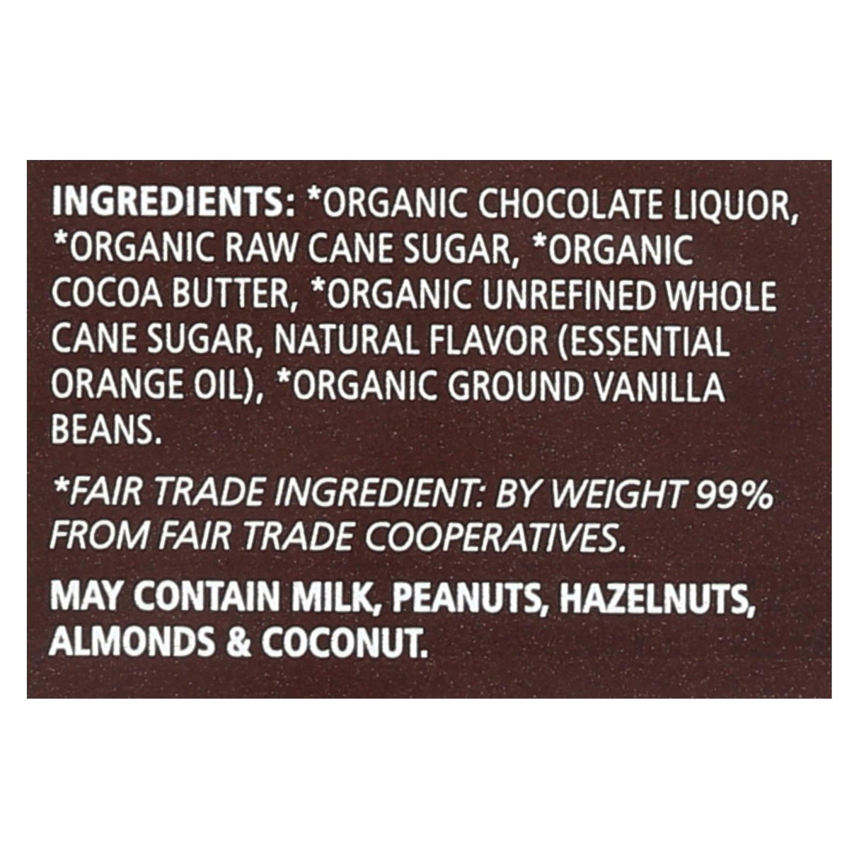Equal Exchange Organic Orange Chocolate - 2.8 Oz. Case of 12 - Cozy Farm 