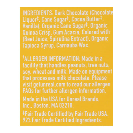 Unreal Crispy Quinoa Chocolate Gems Dark Chocolate 5 Oz., Pack Of 6 - Cozy Farm 