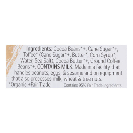 Theo Chocolate Coffee Toffee Bar 70% Dark Chocolate - 3 Oz Bar (Case of 12) - Cozy Farm 