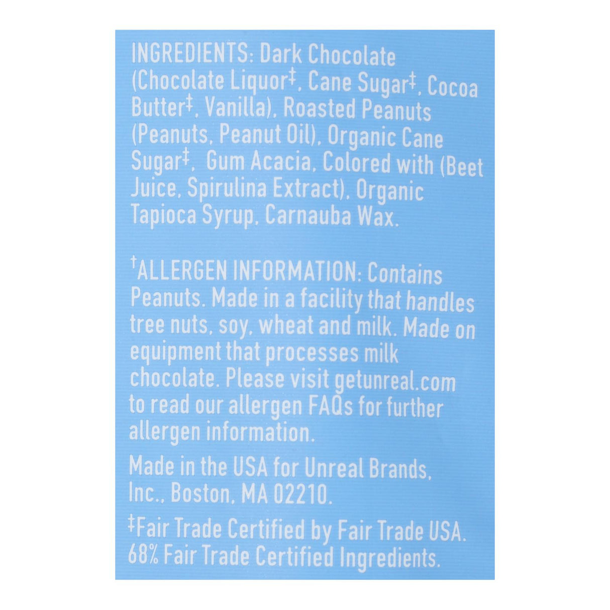 Unreal Dark Chocolate Peanut Gems, Case of 6 - 5 Oz - Cozy Farm 