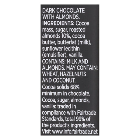 Divine Dark Chocolate Almond Bars - 3 Oz. Box of 12 - Cozy Farm 