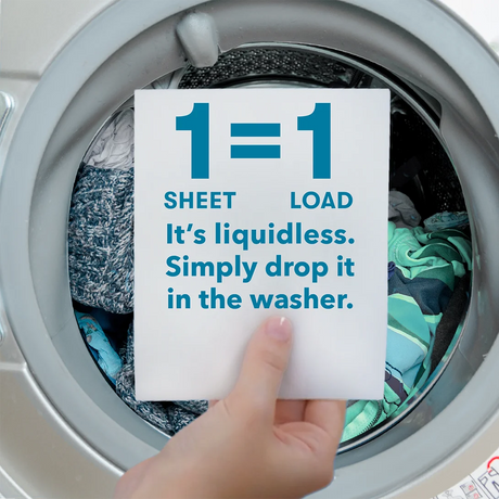 Ecosnext Free and Clear Liquidless Laundry Detergent Sheets, Eco-Friendly, Case of 10 (50 Sheets)