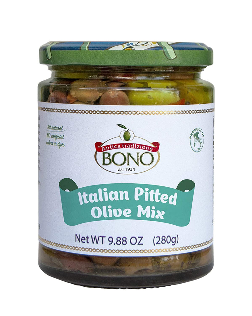 Bono Olive Mix Italian Pitted - Case of 6 - 9.88 Oz - Cozy Farm 