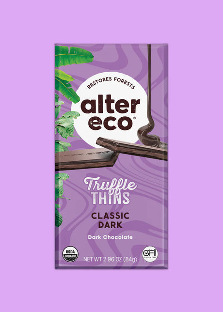 Alter Eco Organic Truffles Thin Classic Dark Chocolate (Pack of 12) 2.96 Oz - Cozy Farm 