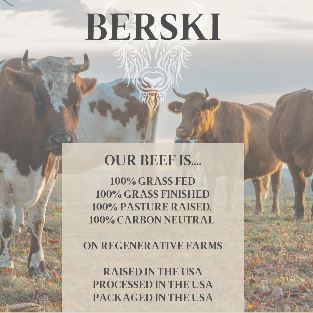 BERSKI Salted Ancestral Beef Sticks - 8 Pack of 1.9oz Sticks