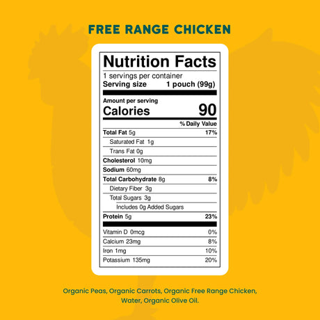 Serenity Kids Chicken Carrot Puree Pouches, 3.5 oz, Pack of 6