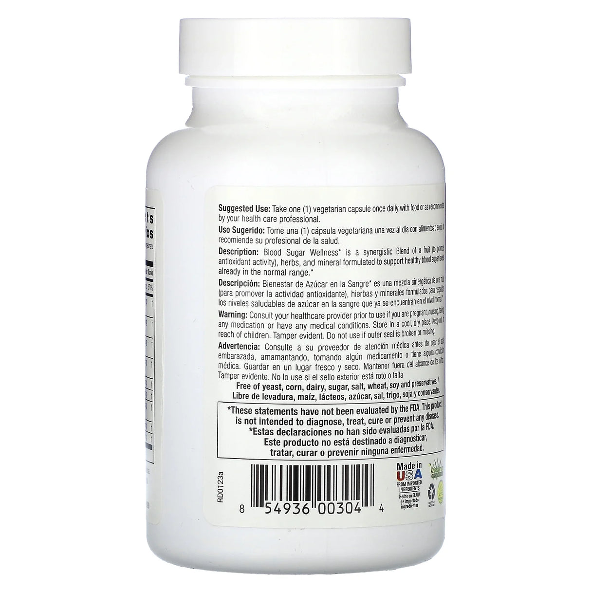 Blood Sugar Wellness Supplement, 60 Vegetarian Capsules by Bio Nutrition