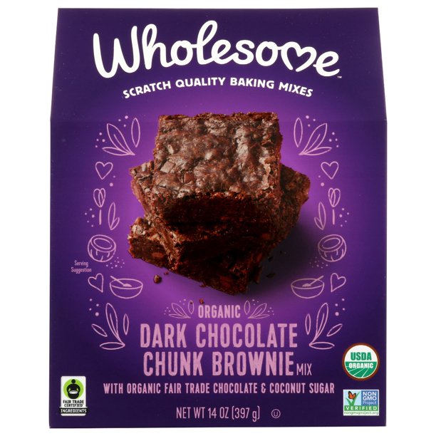 Wholesome Baking Mix Brownie Dark Chocolate (Pack of 6 - 14oz) - Cozy Farm 