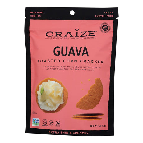 Craize Corn Crisps - Guava Toasted - 6 x 4 oz - Gluten-Free Snack Crisps