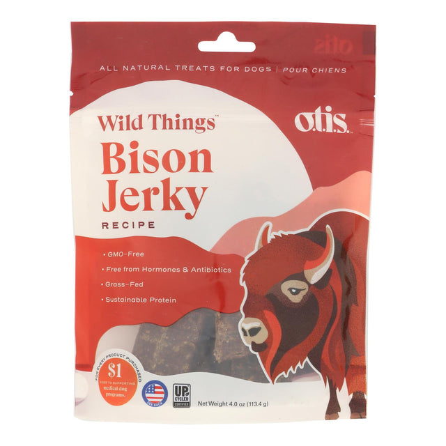 O.t.i.s. Wild Things Bison Jerky Dog Treats - 6 Bags of Premium Natural Goodness