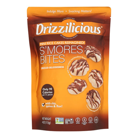 Drizzilicious Rice Crisps Mini S'mores - 4 oz - Pack of 12 - Gluten-Free Snack