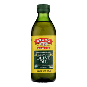 Bragg Organic Extra Virgin Olive Oil - 16 Oz - Single Bottle - Cold-Pressed & Unfiltered